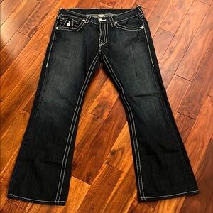 True Religion Jeans boot cut size 33 x 30 with White Stitching